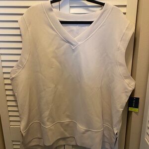 tek gear White V-Neck Sleeveless Sweatshirt Top